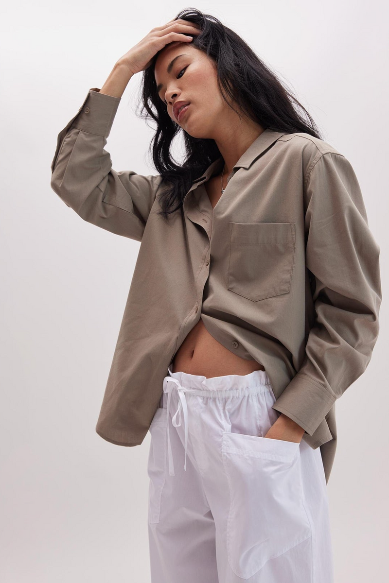 Light Gray Weekend Poplin Pant Pant