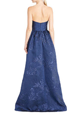 Dark Slate Blue Eleanor | Jacquard Gown Formal Dress