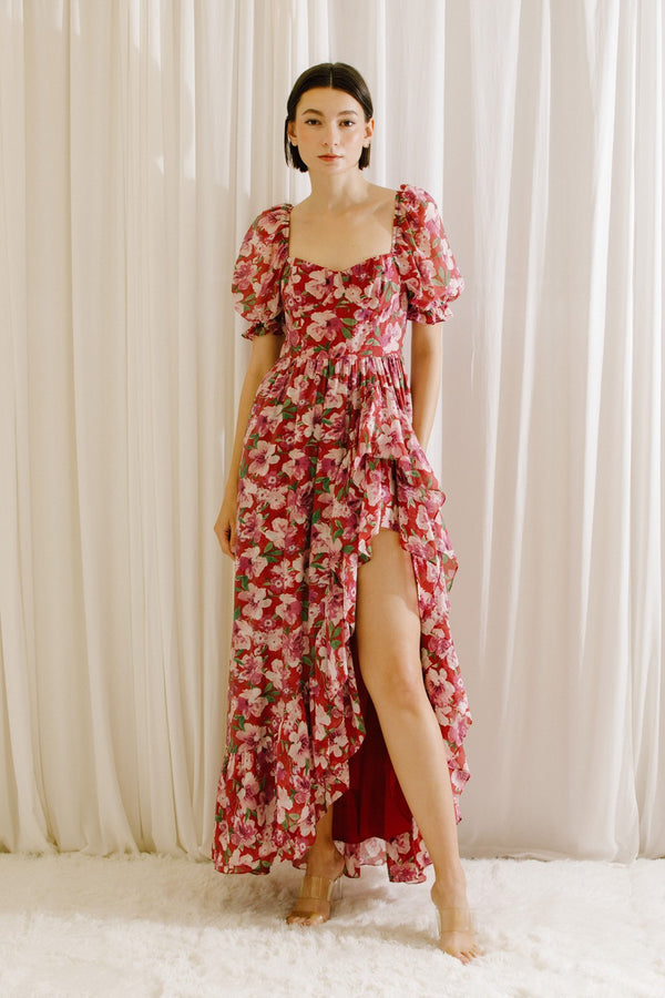 Gray Camille Floral Maxi Dress Maxi Dress
