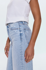 Light Gray Lana Crop Cuff High Rise Ultra Wide Leg | Sun Kissed Vintage Jeans