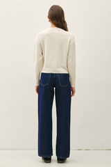 Antique White Wool Cozy Cropped Sweater Sweater