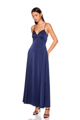 White Smoke Satin Slip Dress Maxi Dress