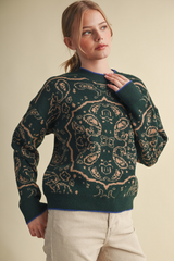 Wheat Born To Wander Paisley Sweater Sweater