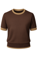 Dera Crew Neck Short Sleeve Ringer Top Top