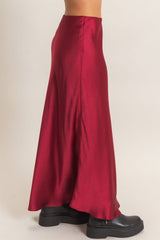 Light Gray Love You Berry Much Satin Midi Skirt Skirt