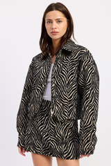 Lavender Blush Bad Reputation Zebra Jacquard Jacket Jacket