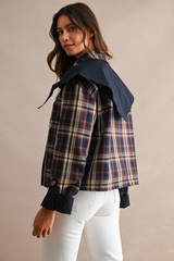 Gray Autumn Reversible Plaid Jacket Jacket