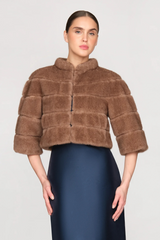 Lavender Varna Faux Mink Cropped Jacket Jacket