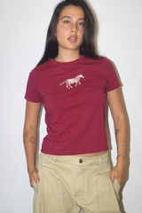Lavender Floral Horse Applique Baby Tee Graphic Tee