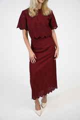 Lavender Nova Skirt | Merlot Midi Skirt