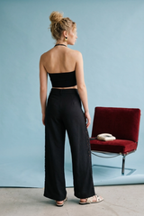 Light Steel Blue Annie Crochet Side Pant Pant