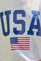 Gray Reversible USA/America Graphic Sweatshirt Sweatshirt