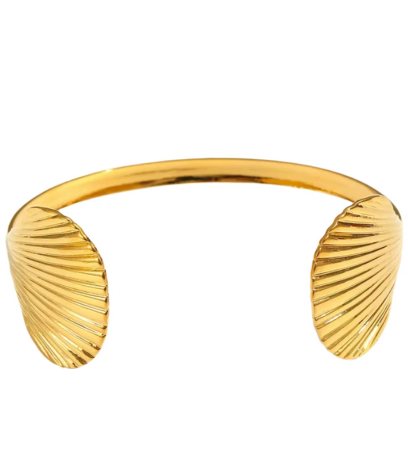 Light Goldenrod Francesca Adjustable Shell Cuff Bracelet