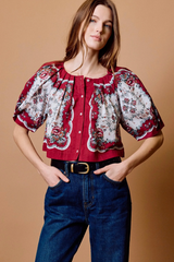 Rosy Brown Sylvia Top in Virelle Top