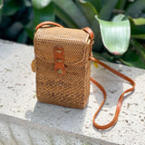 Gray Winding Road Rattan Bag Beach Bag