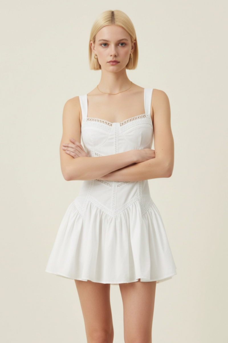 Rue Croset Mini Dress White Cloud / L