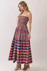 Apple Orchard Plaid Maxi Dress