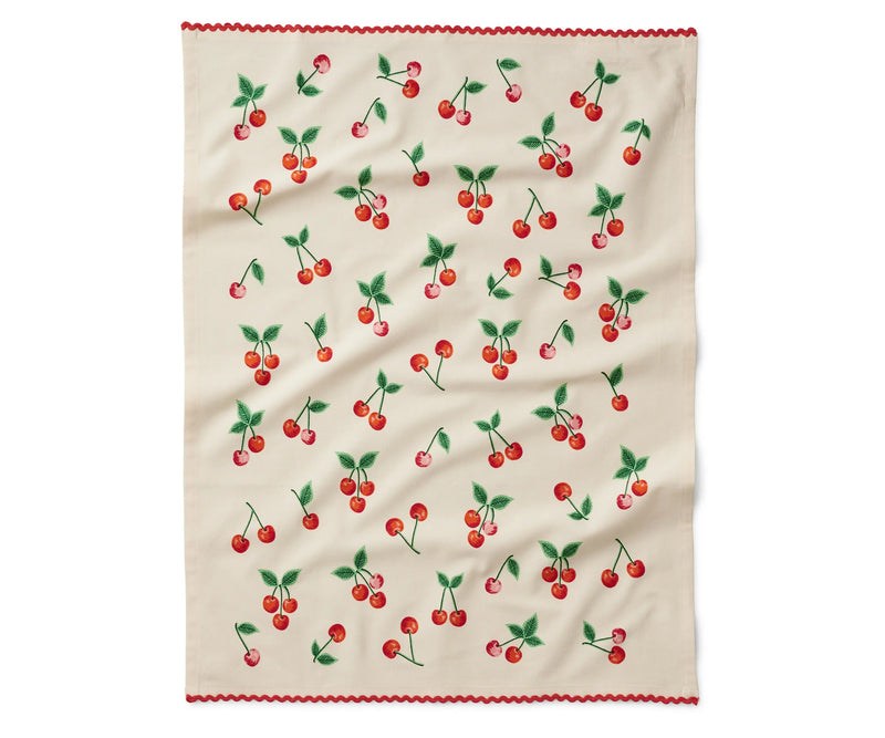 Light Gray Cherries Tea Towl Tea Towel