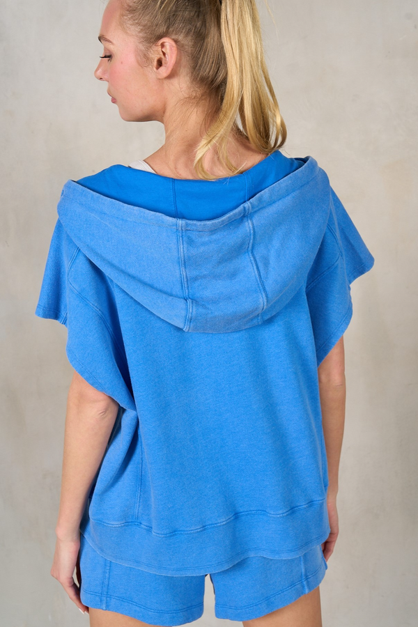 Royal Blue Turner Half Zip Hoodie Top