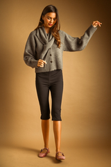 Dark Khaki Tied With Love Sweater Jacket Sweater