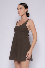 Light Gray Unforgettable Herringbone Mini Dress Mini Dress
