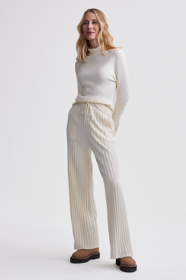 Light Gray Simeon Wide Rib Knit Trouser Pant