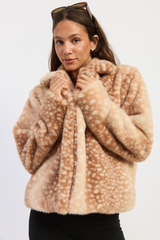 Lavender Fawn Of A Kind Faux Fur Coat Coats & Jackets