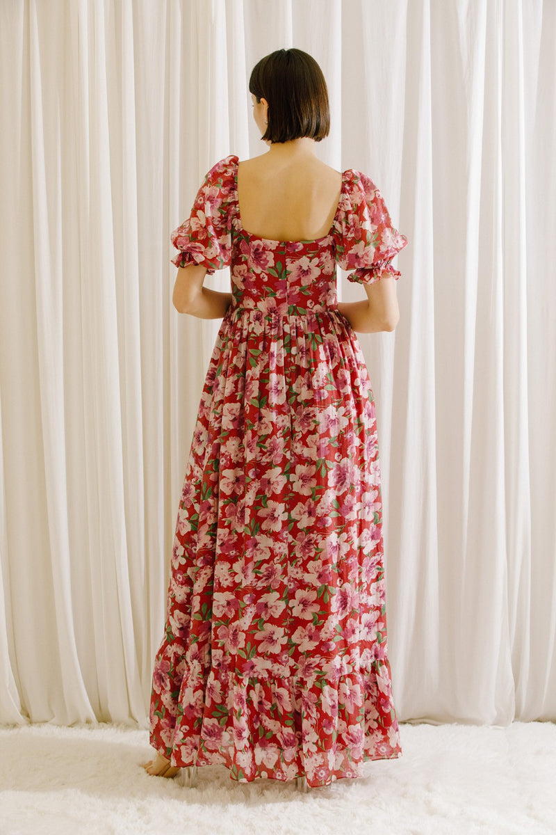Light Gray Camille Floral Maxi Dress Maxi Dress