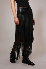 Black The Fringe Factor Maxi Skirt Maxi Skirt