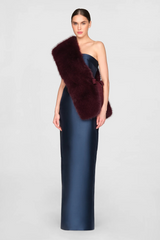 Lavender Kay Faux Fox Asymmetric Stole Shawl
