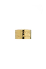 Tan Waterproof Gold Brave, Strong, Worthy Statement Ring Band Ring