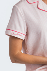 Lavender Charleston Pink Stripe Short Pajama Set PJ Set