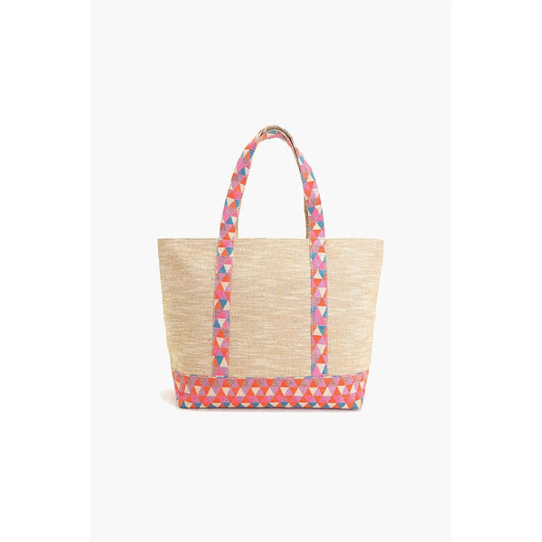 White Smoke Crab Shell Embellished Boat Tote Bag