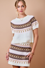 Tan Love At First Knit Jacquard Sweater Sweater