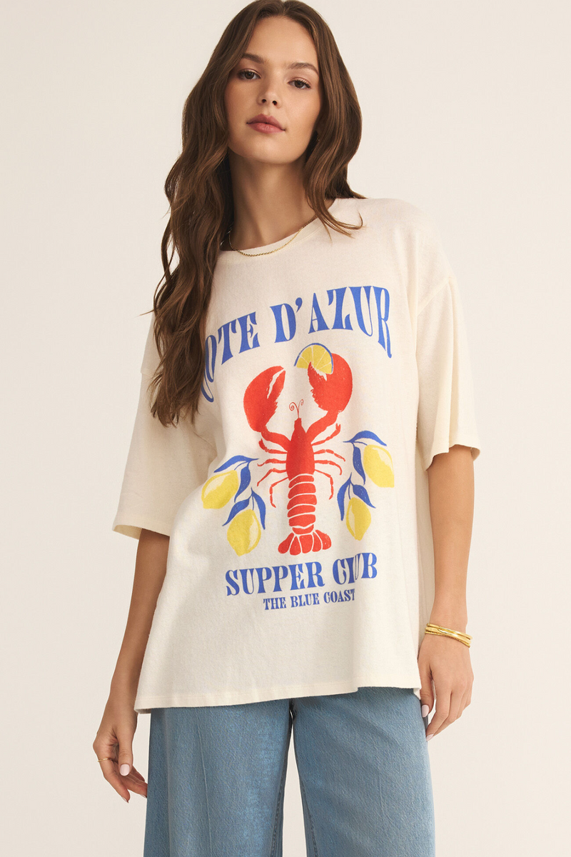 Antique White Blue Coast Socal Tee Graphic Tee