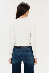 Lavender Renley Crew Sweater in Ivory/Camel Sweater