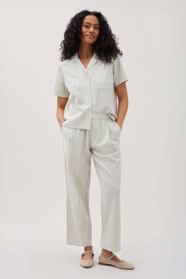 Palermo Street Pant in Vanilla Blue Stripe