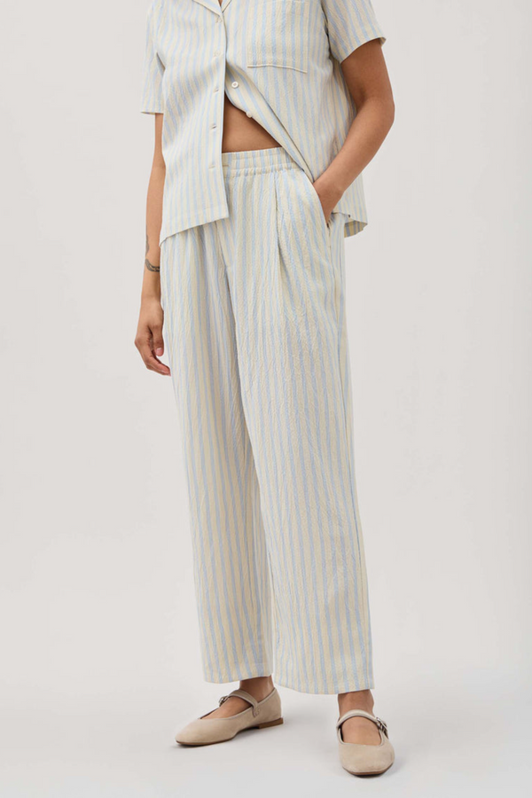 Palermo Street Pant in Vanilla Blue Stripe