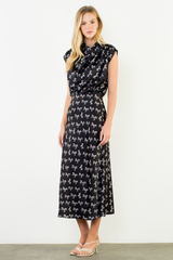 White Smoke Running Wild Satin Skirt Midi Skirt