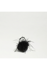 Lavender Finch Feather Slingback Pump | Black Heel