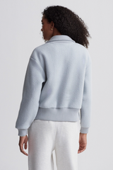 Light Gray Roselle Half Zip Fleece Sweater