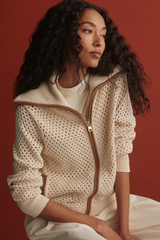 Saddle Brown Paula Zip Through Knit Jacket Jacket