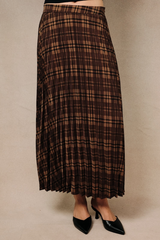 Gray Fall Favorite Plaid Midi Skirt Midi Skirt