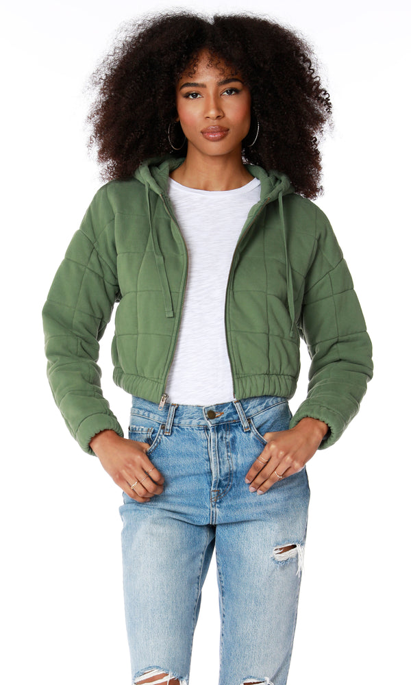 Dark Slate Gray Everyday Cropped Hoodie Jacket