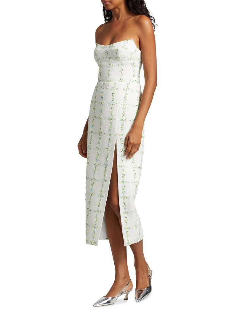 Light Gray Ivy Midi Dress in Tweed Midi Dress