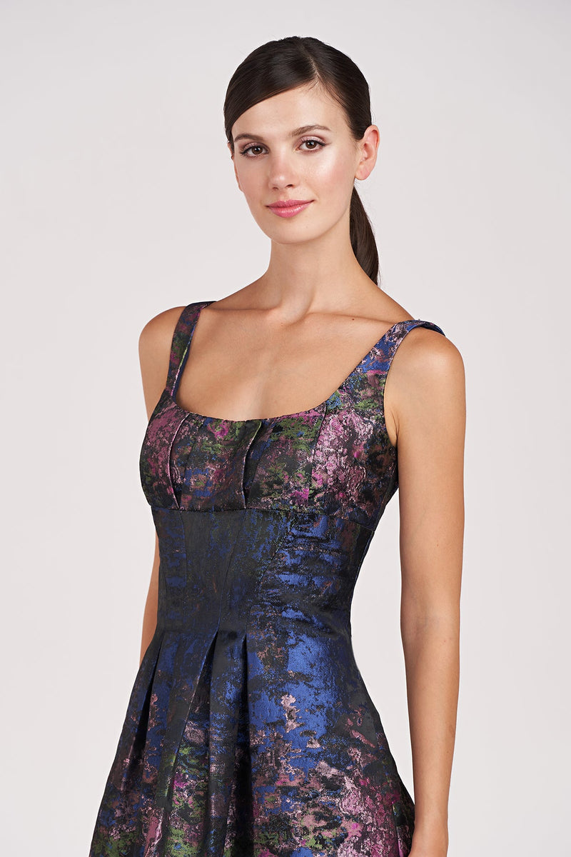 Dark Slate Gray June Tea Length Dress Dress