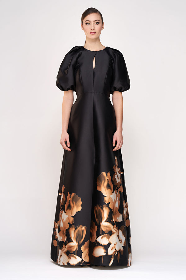 Black Delfina | Statement Sleeve Gown Formal Dress