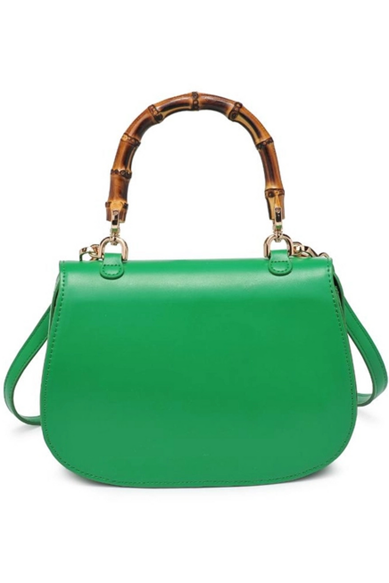 Sea Green Allison Bamboo Handle Crossbody Purse