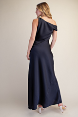 Light Gray The Look Of Love Satin Maxi