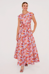 Lavender Olive Gown Coral Garden Jacquard Maxi Dress